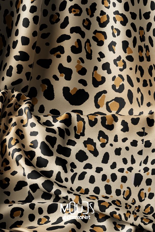 Leopar Desenli Runner Masa Örtüsü Dertsiz Süet Dokulu Kumaş - 5
