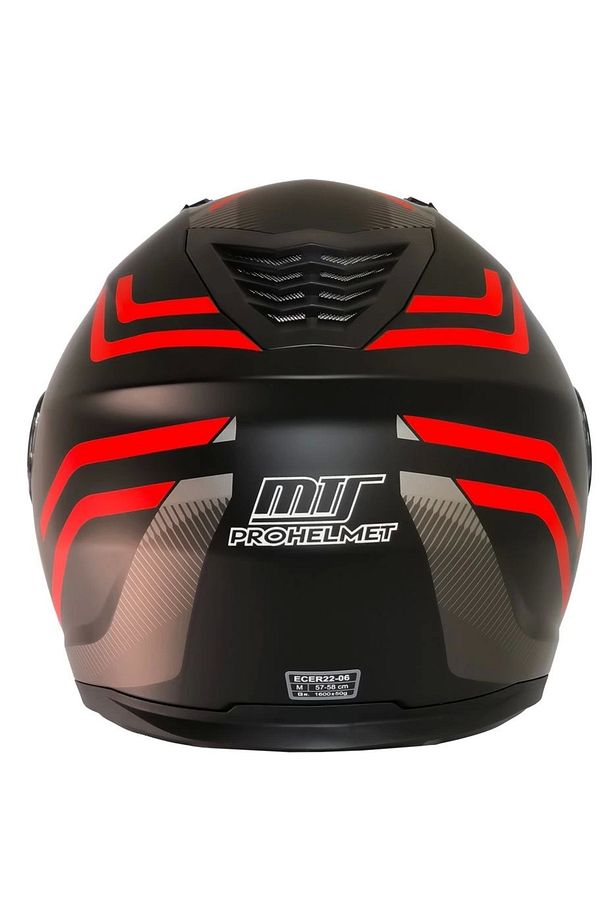 966 WX20 RED ÇENE AÇILIR MAT SİYAH-KIRMIZI KASK - 4