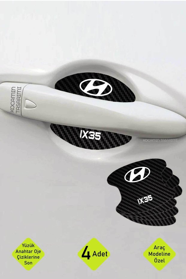 Carbon fiber style interior door scratch protection and aesthetic trim kit for hyundai ix35 (ix35 lettering included)