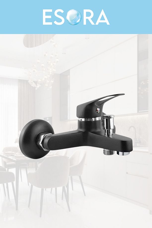 Siyah Robot Duş Seti  Banyo Bataryası 4’lü Set + WC Musluğu - 5