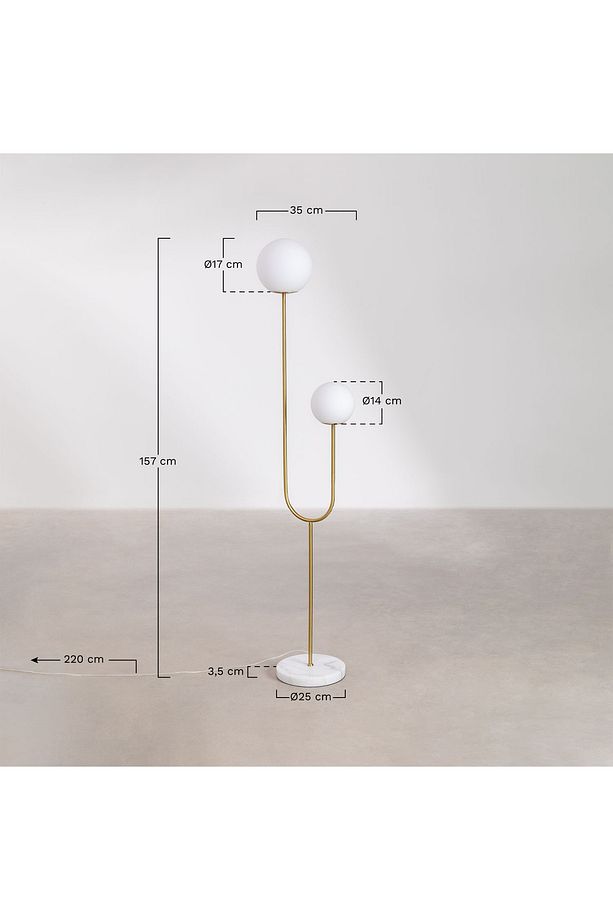 Modern mermer ayak ikili lambader - 6
