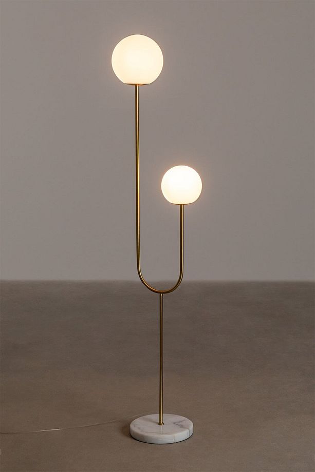 Modern mermer ayak ikili lambader - 4