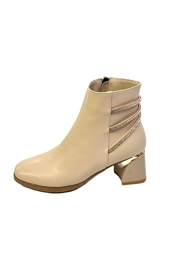 TAŞ DETAYLI YENİ MODEL KLASİK MODEL TOPUKLU  BOT - 1