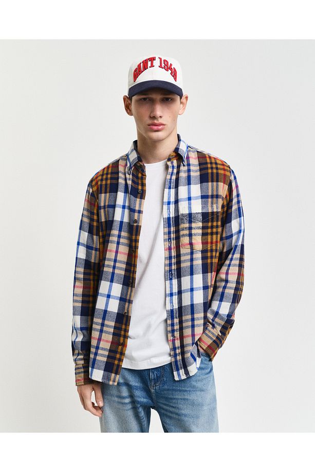 Erkek Lacivert Regular Fit Kareli Gömlek - 1