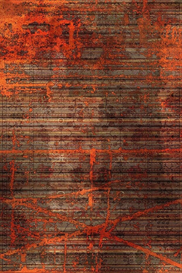 Riley Desenli Pamuk Tabanlı Yıkanabilen Kaydırmaz Antibakteriyel Şönil Salon Halısı - 3