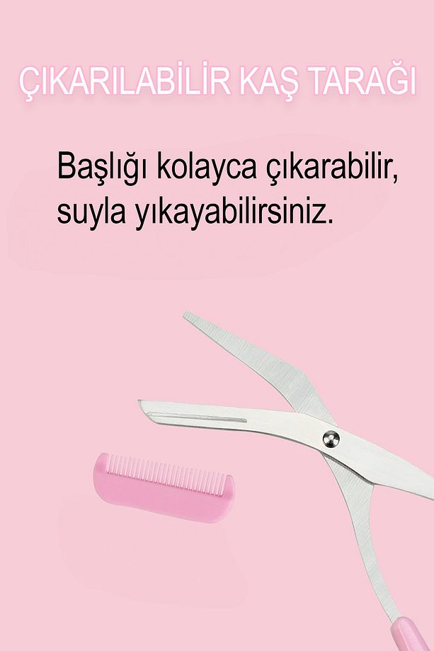 Kaş Düzeltme Makası Paslanmaz Çelik Kırpma Kaş Şekillendirme Düzeltme Makası Rahat Tutuş Tüy Alma - 7