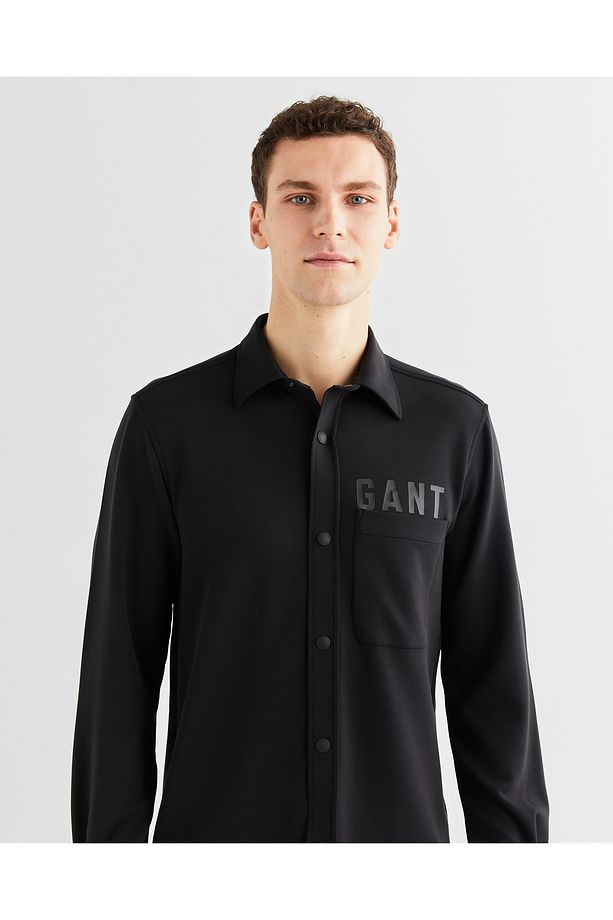 Erkek Siyah Regular Fit Logolu Gömlek - 4