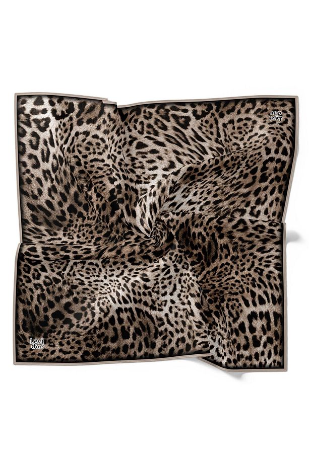 Leopar Zebra Kaz ayağı Desen Işıltılı Kristal Eşarp - 2