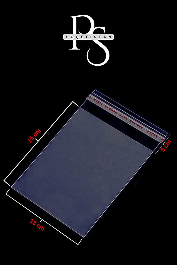 Bantlı Yapışkanlı Şeffaf Opp Jelatin Poşet 13x15 Cm 100 Adet - 3