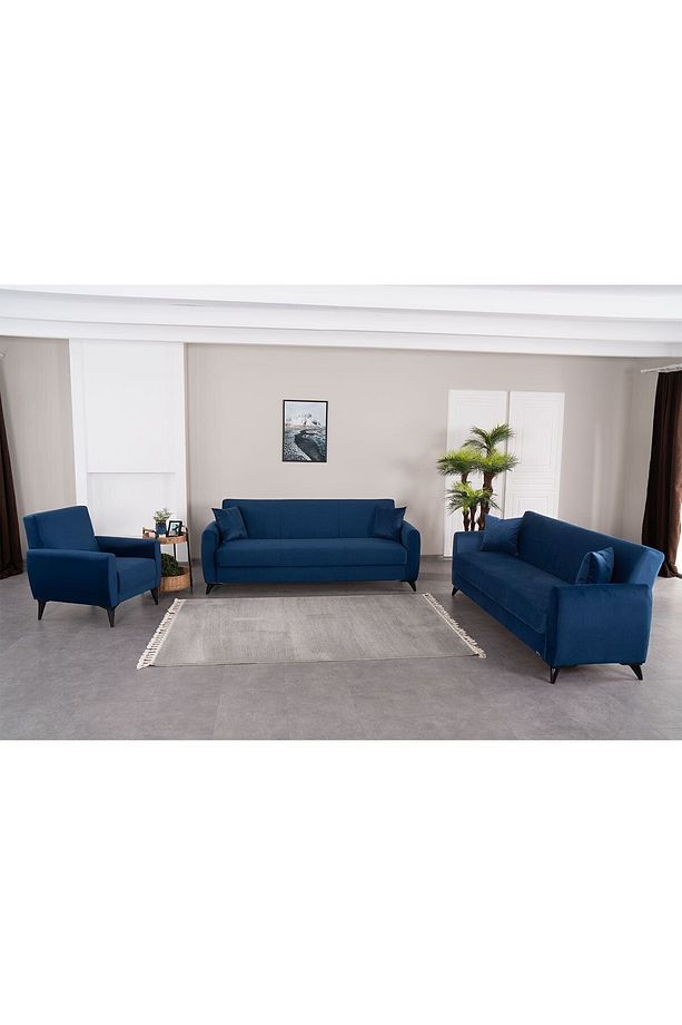 Dove Yüksek Ayaklı 3 3 B Koltuk Takımı Lacivert - 1