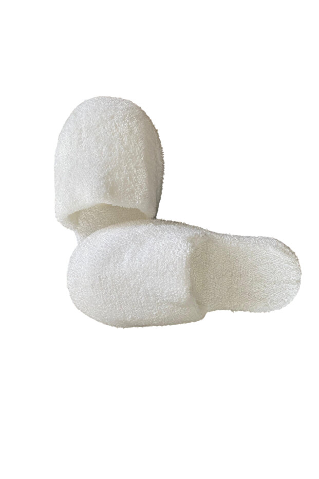 White Closed Toe - Thick Non-Slip Sole Maternity Slippers Towel Spa