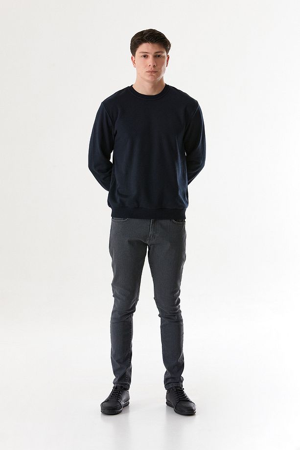 3 İplik Basic Bisiklet Yaka Sweatshirt - 5