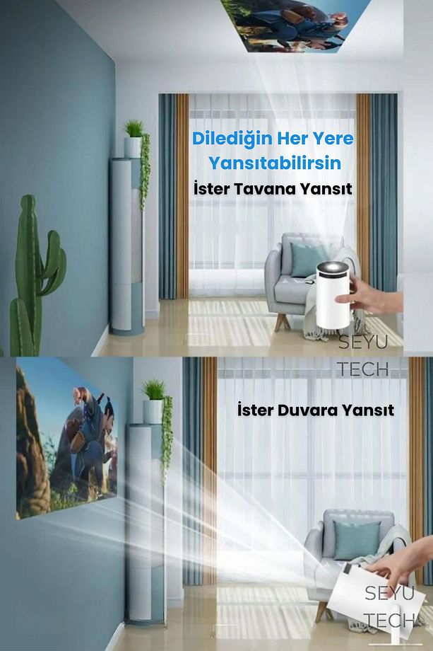 Hy300 Pro Upgrade Projeksiyon Cihazı Ultra Hd Android Ev Projektörü Wifi,bluetooth,hdmı - 4