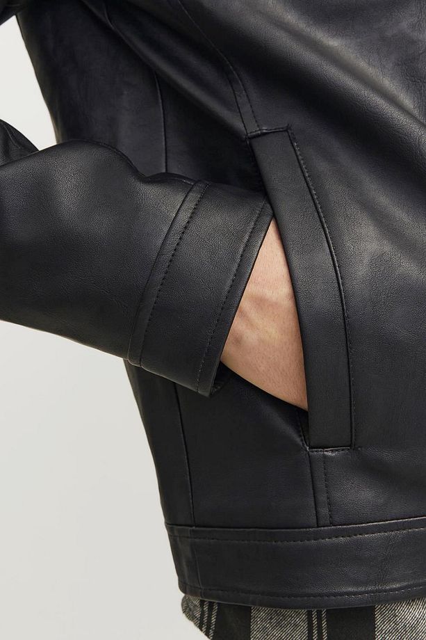 JJEDYLAN CLEAN PU JACKET NOOS SİYAH 12261195 - 4