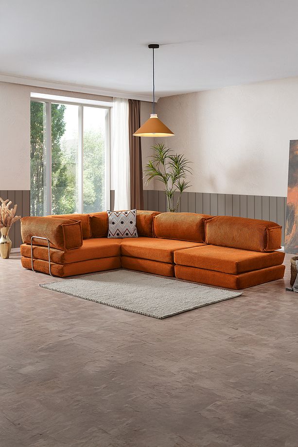 Living Fonksiyonel Köşe Koltuk Cosmo Kiremit - 1