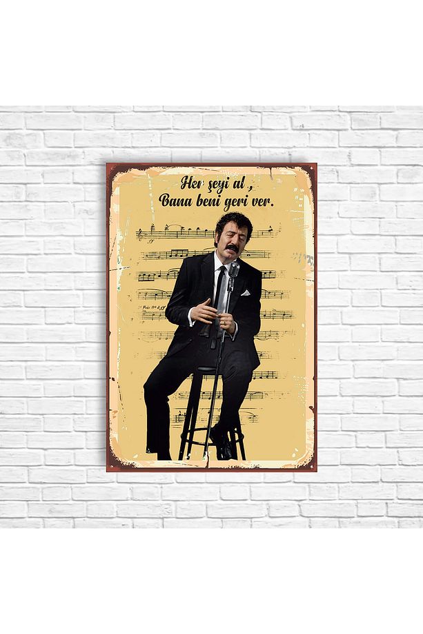 Müslüm Gürses Retro Ahşap Poster - 1
