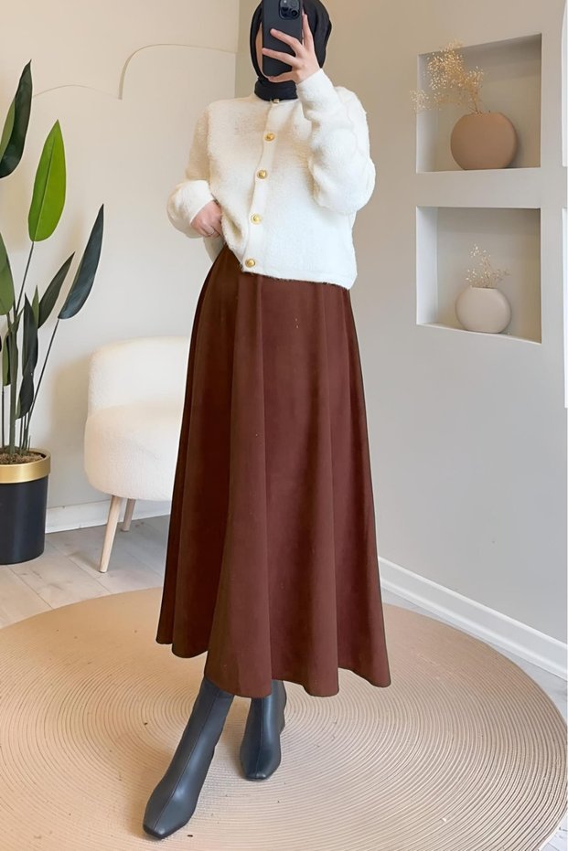 Women's Scuba Fabric Modest Skirt
