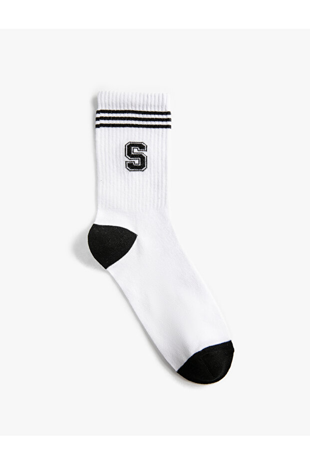 College Socks Embroidered Color Block