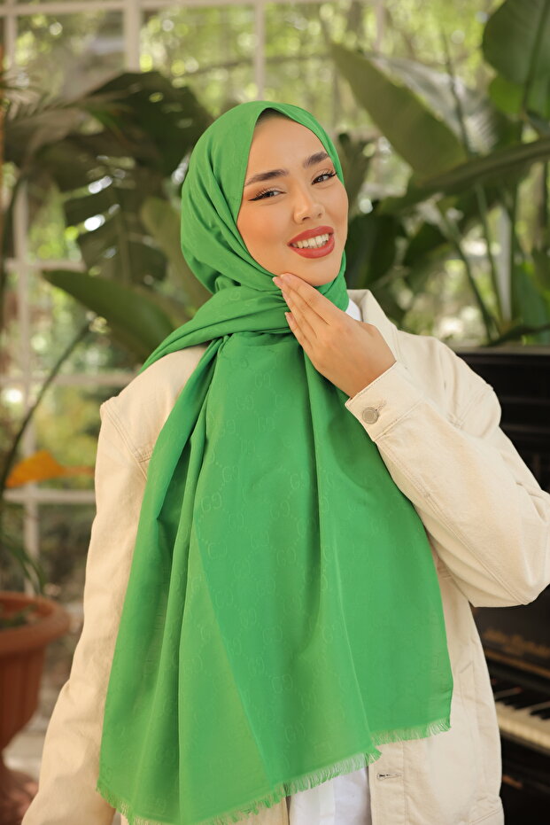 شال بنمط G أخضر - 5