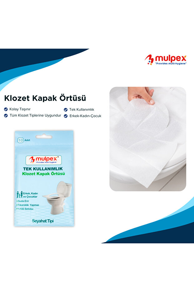Tek Kullanımlık Suda Çözünür Klozet Kapak Örtüsü - 10 lu Paket - 7