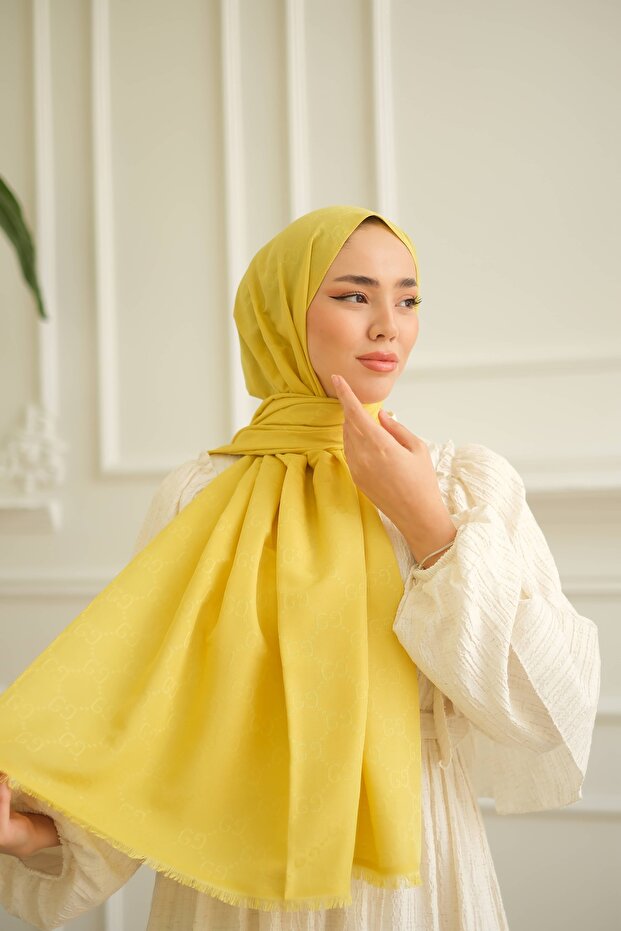 G PATTERN SHAWL OLIVVE