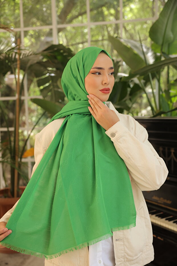 شال بنمط G أخضر - 3