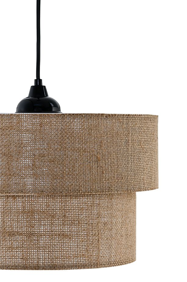 Jüt İp Kumaş Hasır Natural Rattan Sarkıt Avize - 2