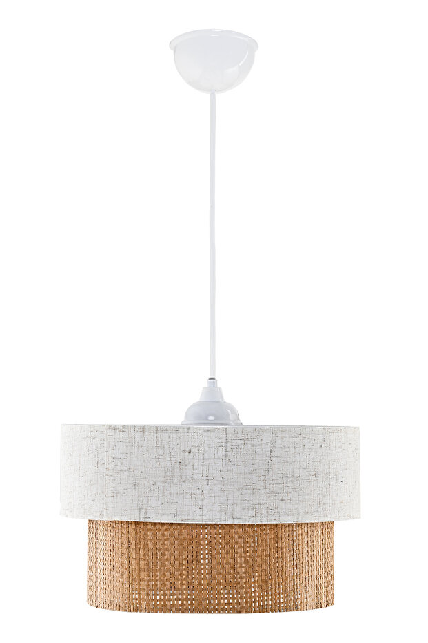 Keten Hasır Natural Rattan Sarkıt Avize - 5