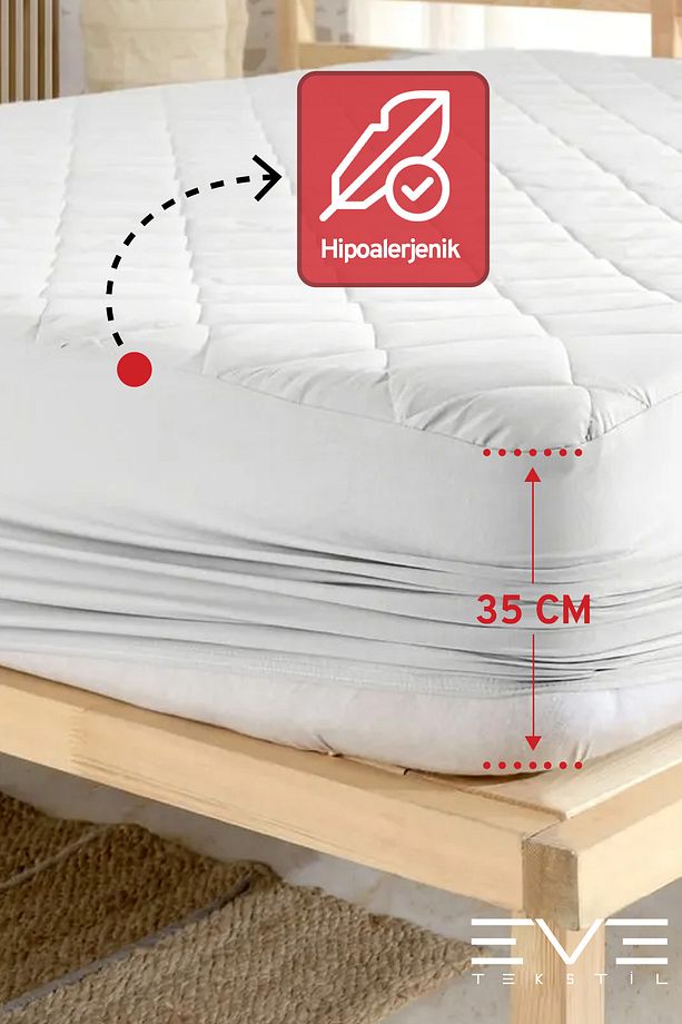 Kapitone Fitted Yatak Koruyucu Alez Tek Ve Çift Kişilik Kapitoneli Microfiber Yatak Alezi - 5
