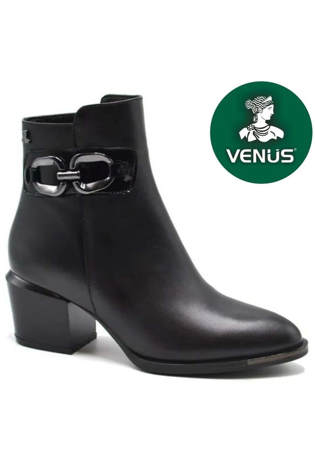 Rani Genuine Leather Heeled Orthopedic Women's Boots Black