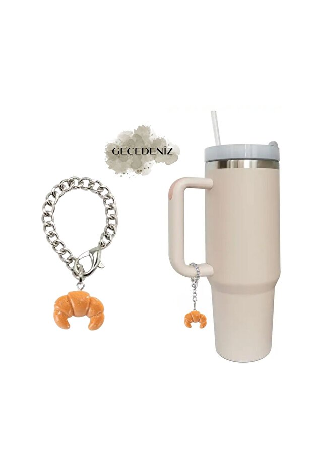 Thermos Handle Charm Accessory Ornament Croissant