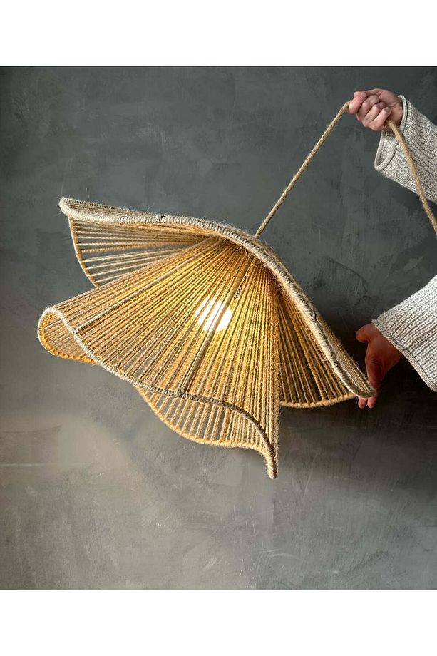 LUMİNART hasır avize salon avize yatak odası avize modelleri bohem avize 55cm ÇAPINDA - 2