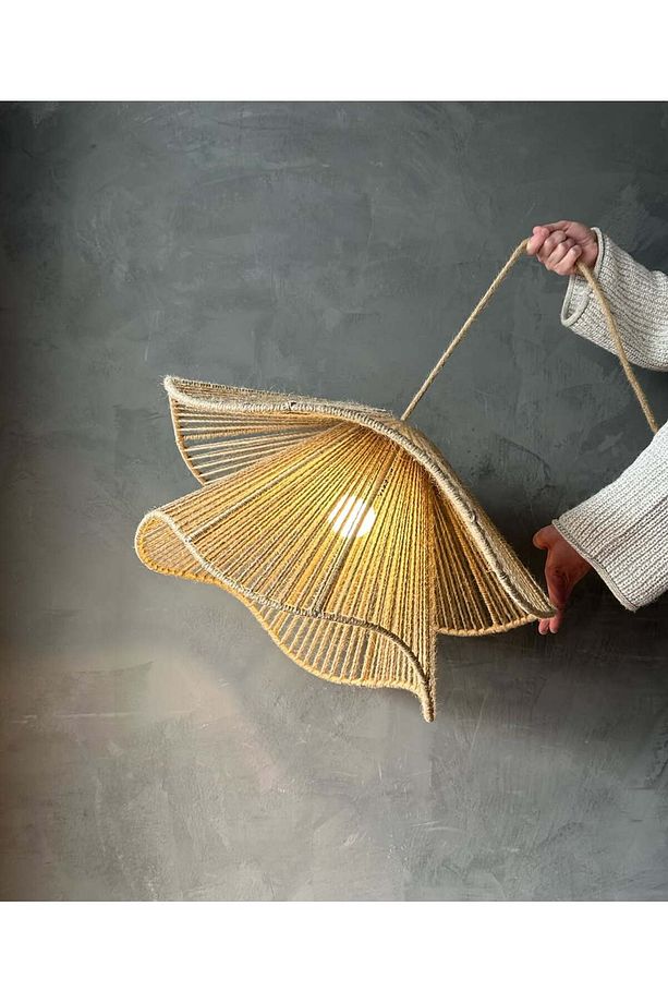 LUMİNART hasır avize salon avize yatak odası avize modelleri bohem avize 55cm ÇAPINDA - 4