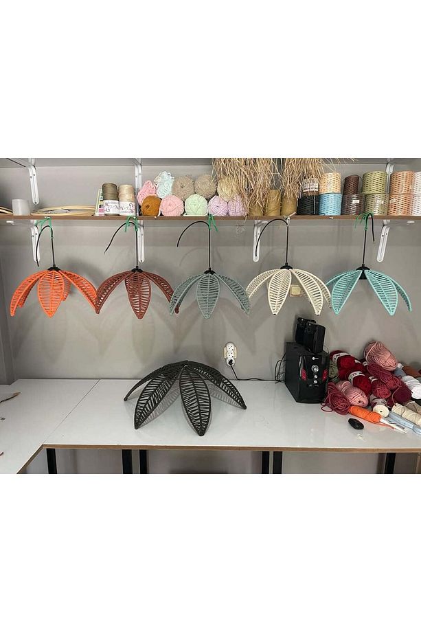 LUMİNART yaprak model avize bohem makrome avize çocuk odası avize 42-43cm çapındadır - 3