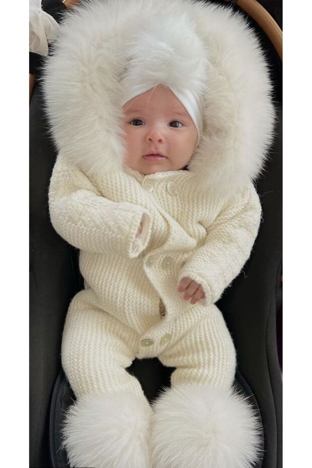 Knitwear Welsoft Lined Baby Jumpsuit with Fur