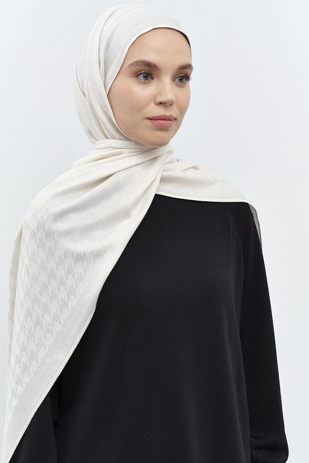 Kazayağı Desen Şal - Ekru - 2