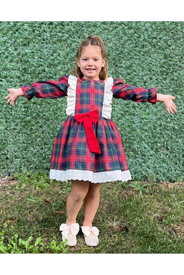 Hanzade Plaid Girls' Dress