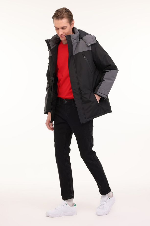 ML ALL LONG COAT 4PR Siyah Erkek Uzun Kaban - 3
