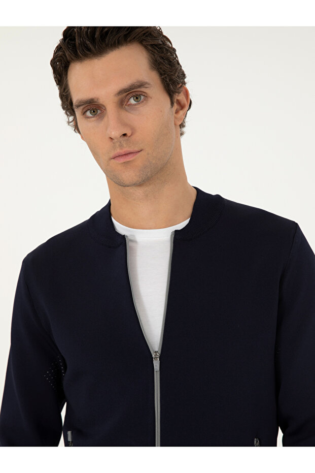 Lacivert Regular Fit Triko Hırka 50293466-VR033 - 2