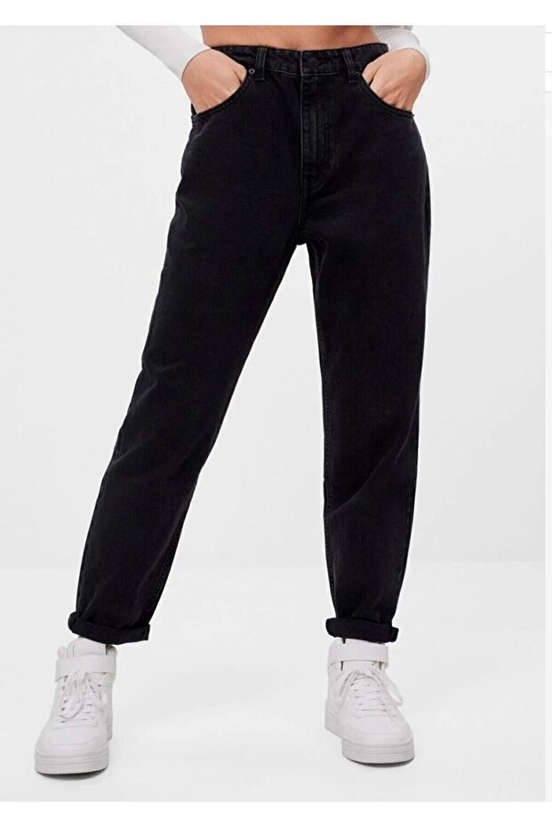 Black Mom High Waist Lycra Jeans