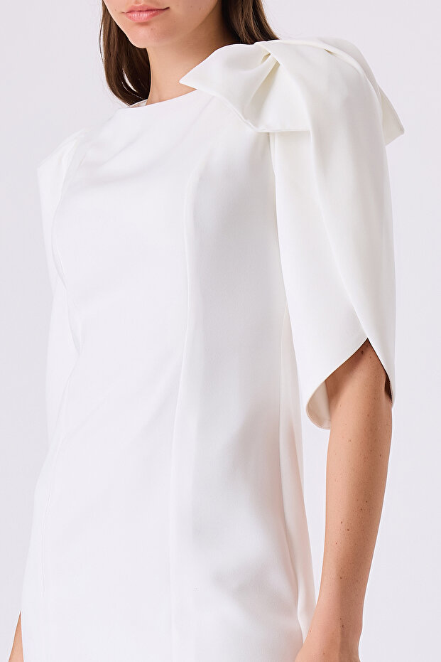 Fiyonk detaylı elbise - 4