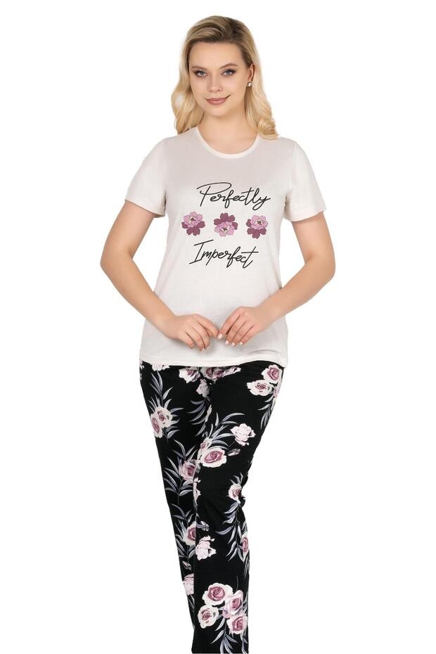 Short Sleeve Summer Modal Pjama Suit Alperi 78-48