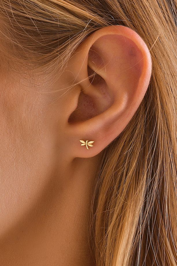 14 Ayar Altın Tragus Küpe Yusufcuk Vidalı - 5