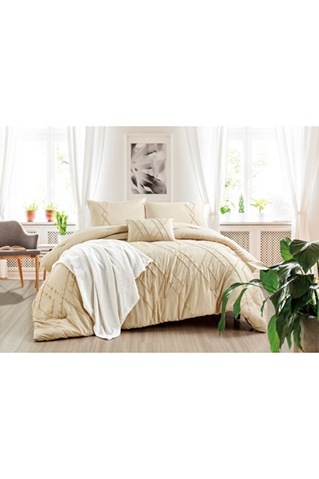 Heather Microfiber Queen Size Bed in a Bag Bedding Set