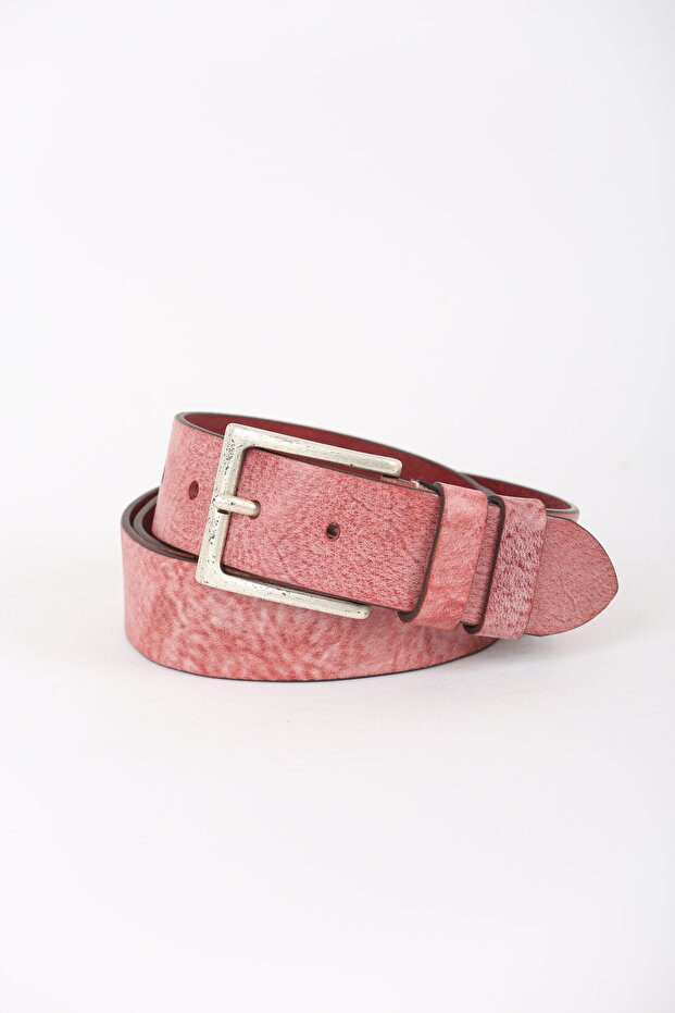 4 cm Light Pink Leather Belt