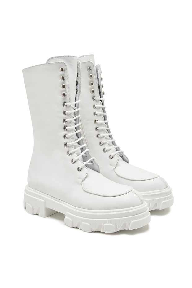 Kadın Beyaz Deri Bot - 1