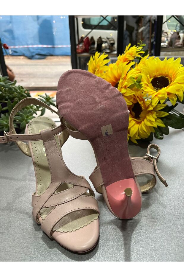 PUDRA PEMBE MİRADA MODEL 8,5 CM 13 PONT TANGO, DANS VE ABİYE AYAKKABISI - 4
