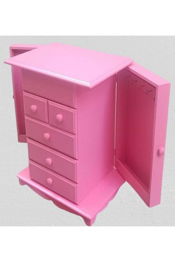 Hobi Adn 90389 Takı Kutu Makyaj Şifonyer Model 9çekmece Parlak Pembe Ahşap Mdf - 6