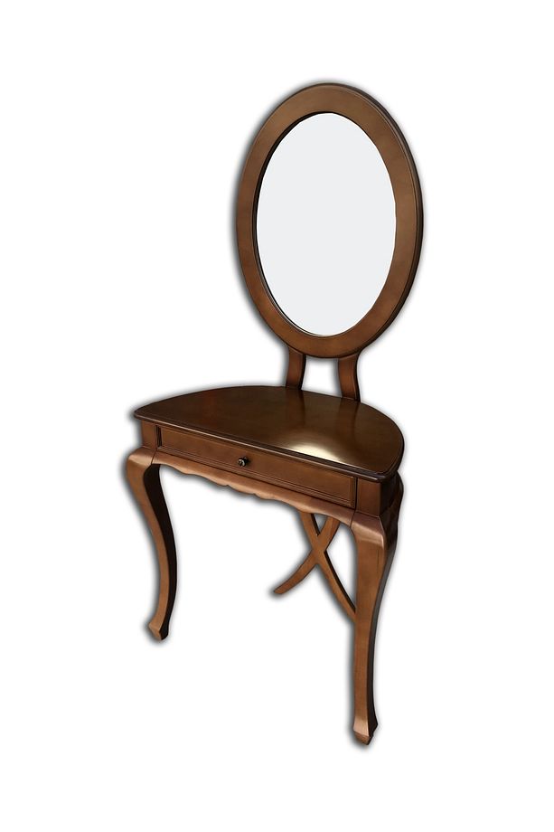 Dresuar 12383 Avangart Aslan Model A Kayın Aslan Ayak Ceviz Oval Ayna El Yapım - 5