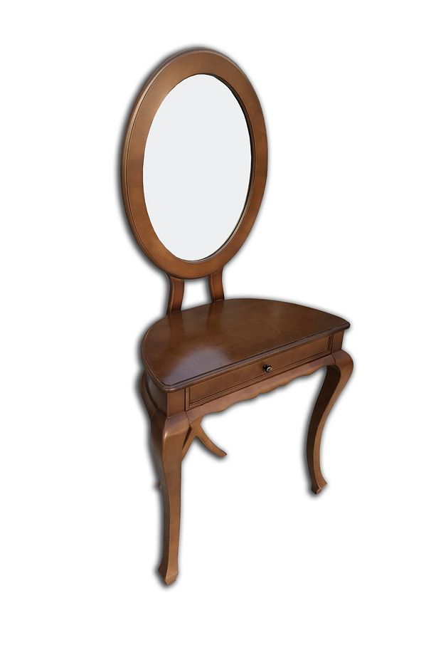 Dresuar 12383 Avangart Aslan Model A Kayın Aslan Ayak Ceviz Oval Ayna El Yapım - 8